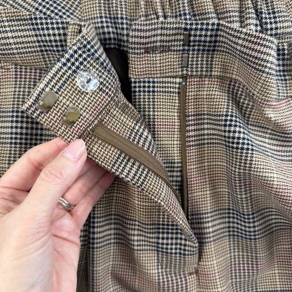 Old Navy Sz L Taylor Wide Leg Trouser Pants Pleated High Waisted Straight Plaid - Picture 6 of 15